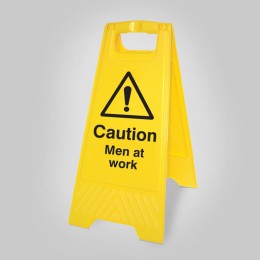 Caution - Men At Work - Self Standing Floor Sign - Caution - Men At Work - Self Standing Floor Sign -