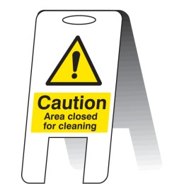 Area Closed for Cleaning - Lightweight Self Standing Sign - Area Closed for Cleaning - Lightweight Self Standing Sign -