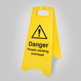 Danger - People Working Overhead - Self Standing Floor Sign - Danger - People Working Overhead - Self Standing Floor Sign -
