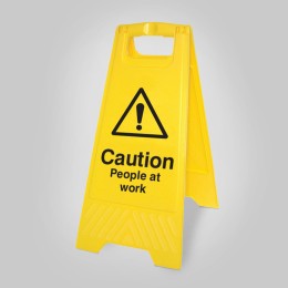 Caution - People at Work - Self Standing Floor Sign - Caution - People at Work - Self Standing Floor Sign -