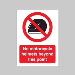 No Motorcycle Helmets Beyond this Point - Window Sticker - 