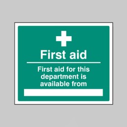First Aid for Department Available From - First Aid for Department Available From -