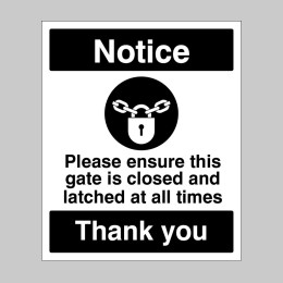 Notice - Please Ensure this Gate is Closed - 