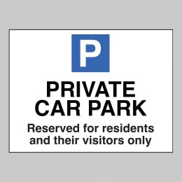 Private Car Park - Use of Residents and Visitors Only - 